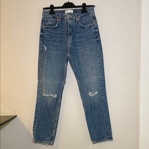 PRE-OWNED - Zara - Women’s Denim Blue Jeans Distressed - Size 6